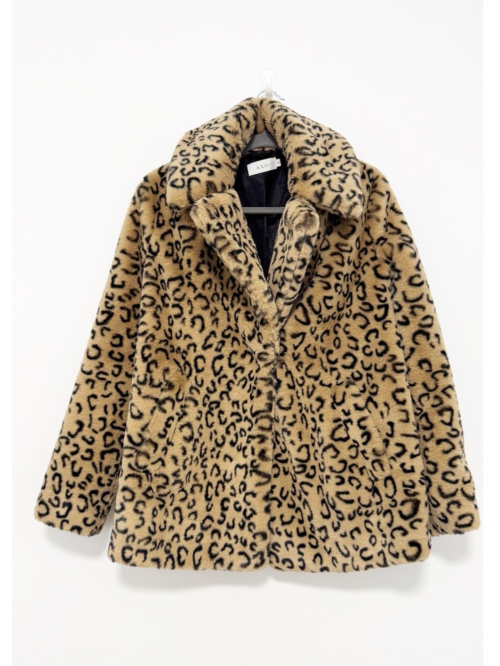 A.L.C. Stone Faux Fur Coat in Light Brown & Black Size XS - Picture 2 of 6